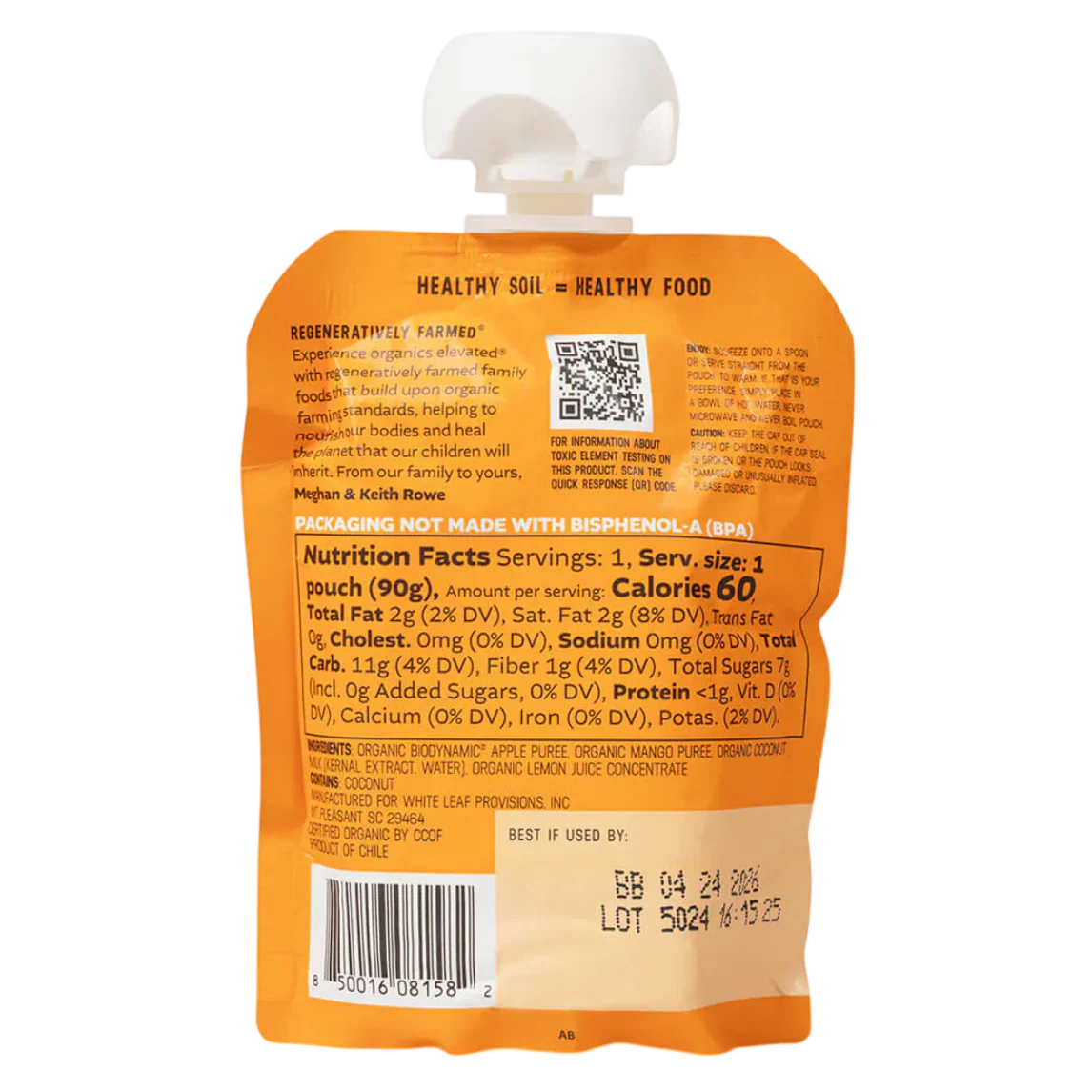 Applesauce Unsweetened Mango and Coconut (4 CT)