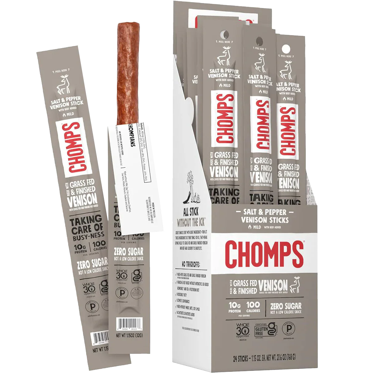 Venison Pepper & Sea Salt Stick (24 CT)