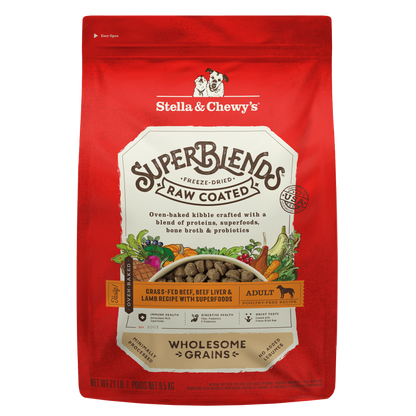 SuperBlends Raw Coated Beef, Beef Liver & Lamb Recipe + Superfoods for Dogs