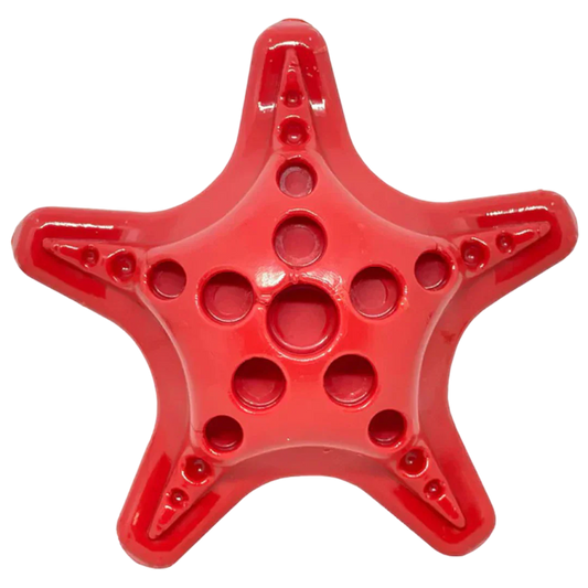 Starfish ¨C Durable Dog Chew Toy - Red