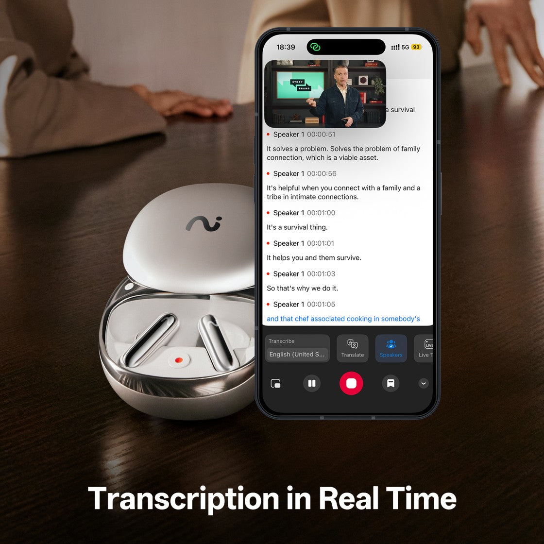 RecDot Voice Recorder Earbuds: Professional AI Note Taker for Meetings, Calls & Lectures. Transcribe & Summarize, 78 Languages, 48dB Hybrid ANC AI Assistant for Deep Work, AES-256 Secure, Black