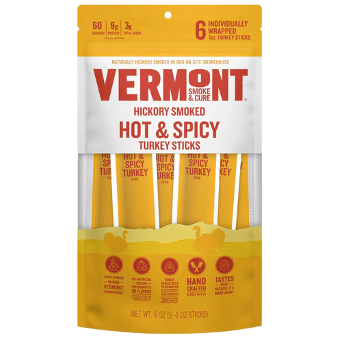 Hickory Smoked Hot & Spicy Turkey Sticks (6 CT)