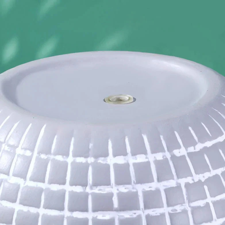 Disco Ceramic Planter - Large / Silver