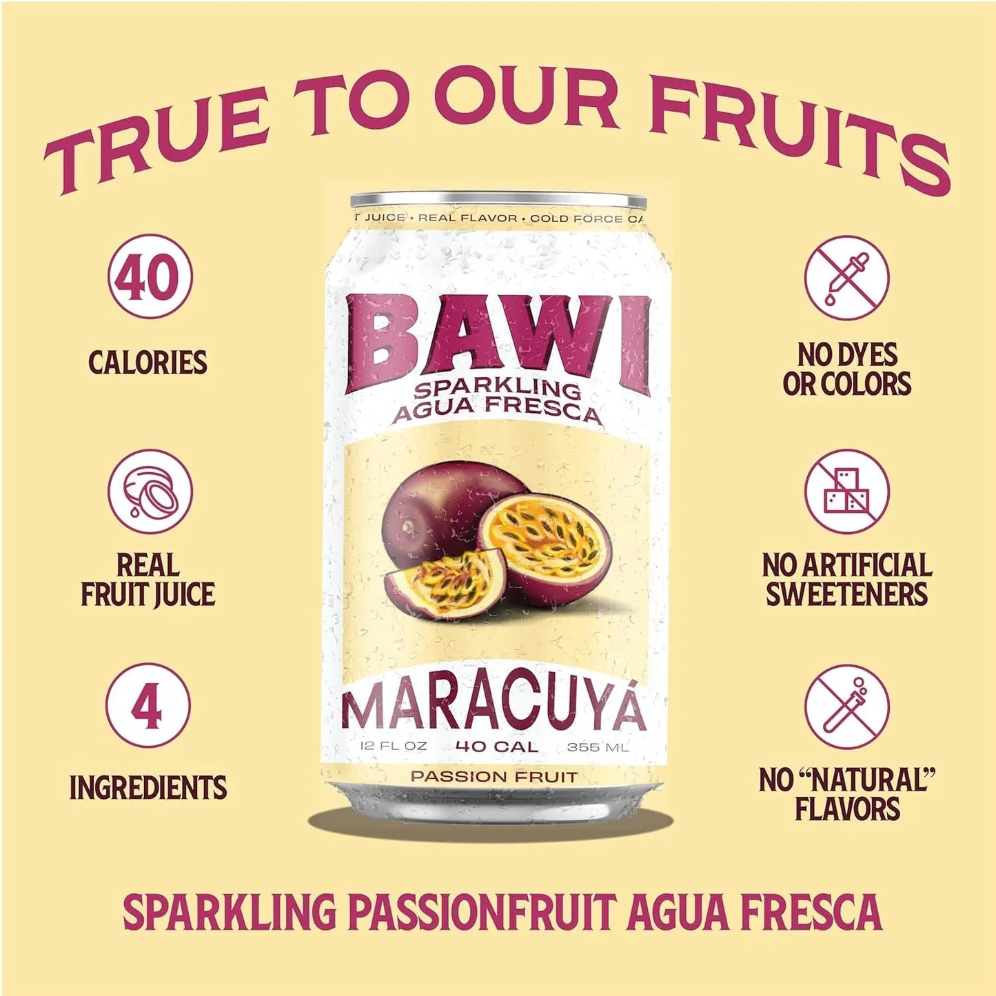 Sparkling Agua Fresca Maracuya - Passionfruit (4 Pack)