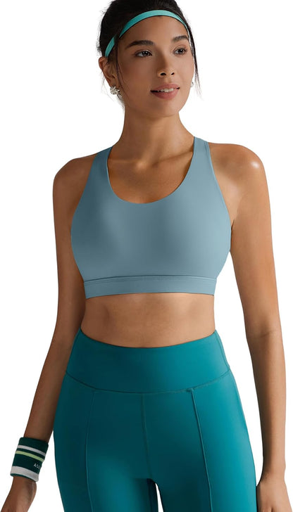 RUNNING GIRL® Medium-Support Strappy Criss-Cross Bra | Removable Cups & Buttery-Soft Sculpting Bra