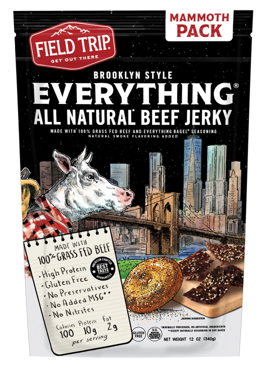 Everything Bagel Beef Jerky Bites (Large Pack) - Low Carb, Healthy High Protein Snacks