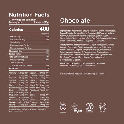 Huel Black Edition | 40g Protein | 26 Vitamins & Minerals | 17 Servings