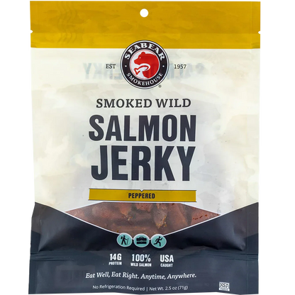 Peppered Smoked Wild Salmon Jerky