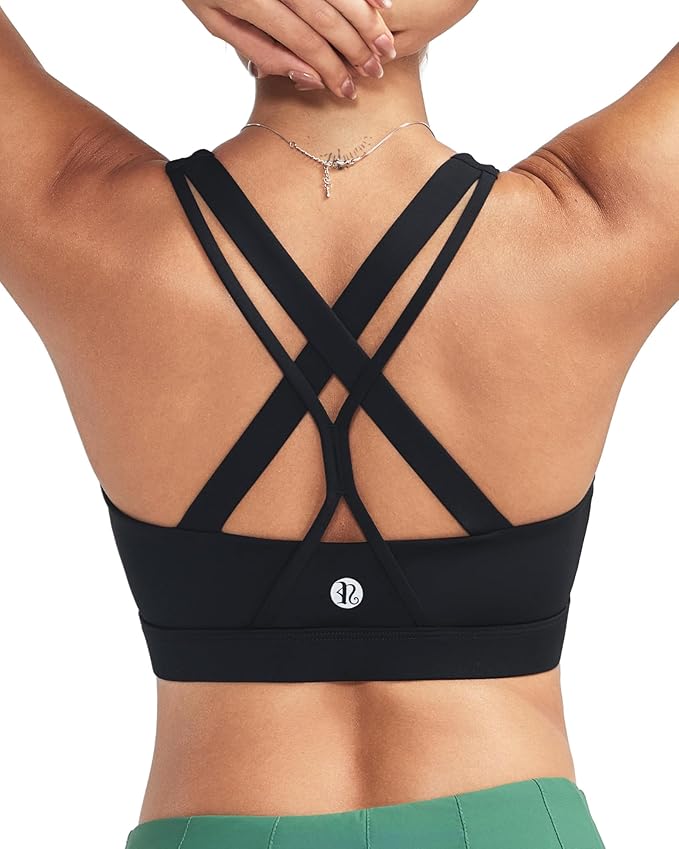 RUNNING GIRL® Medium-High Support Crisscross Back Sports Bra with Removable Pads