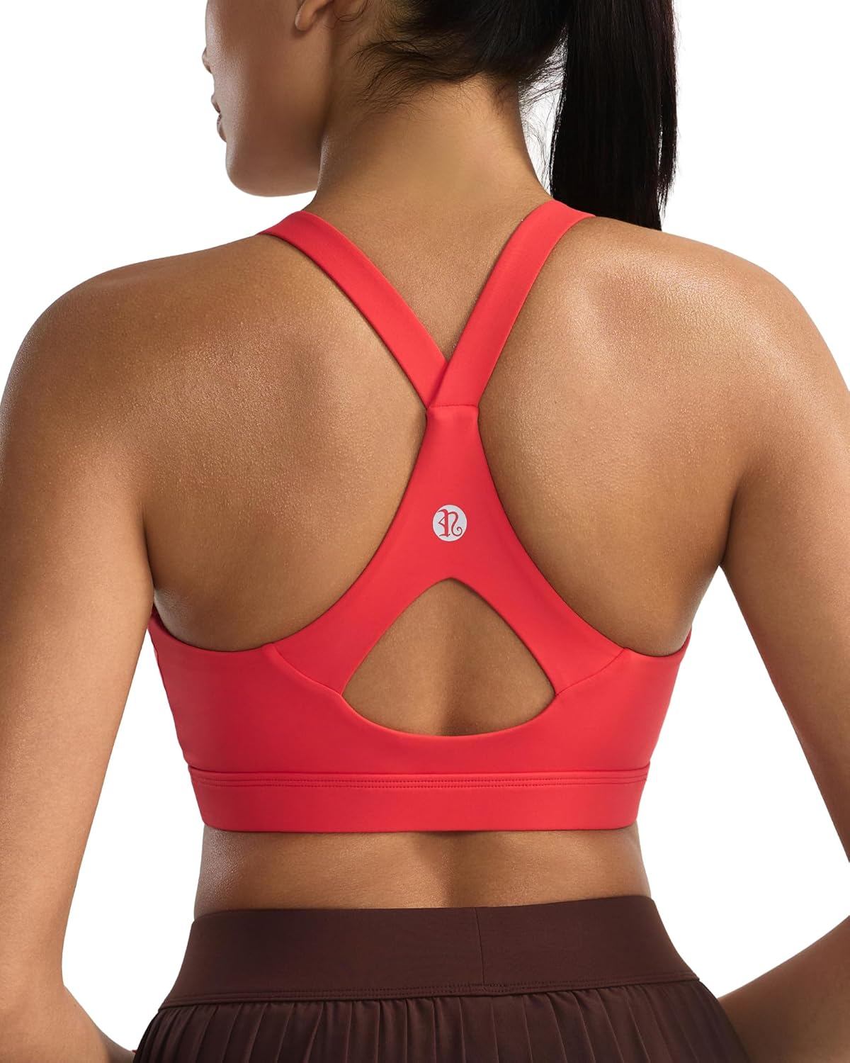 RUNNING GIRL Sports Bra for Women,Y Back Molded Cup Strappy Running High Impact Sports Bra with Sewn in Pads