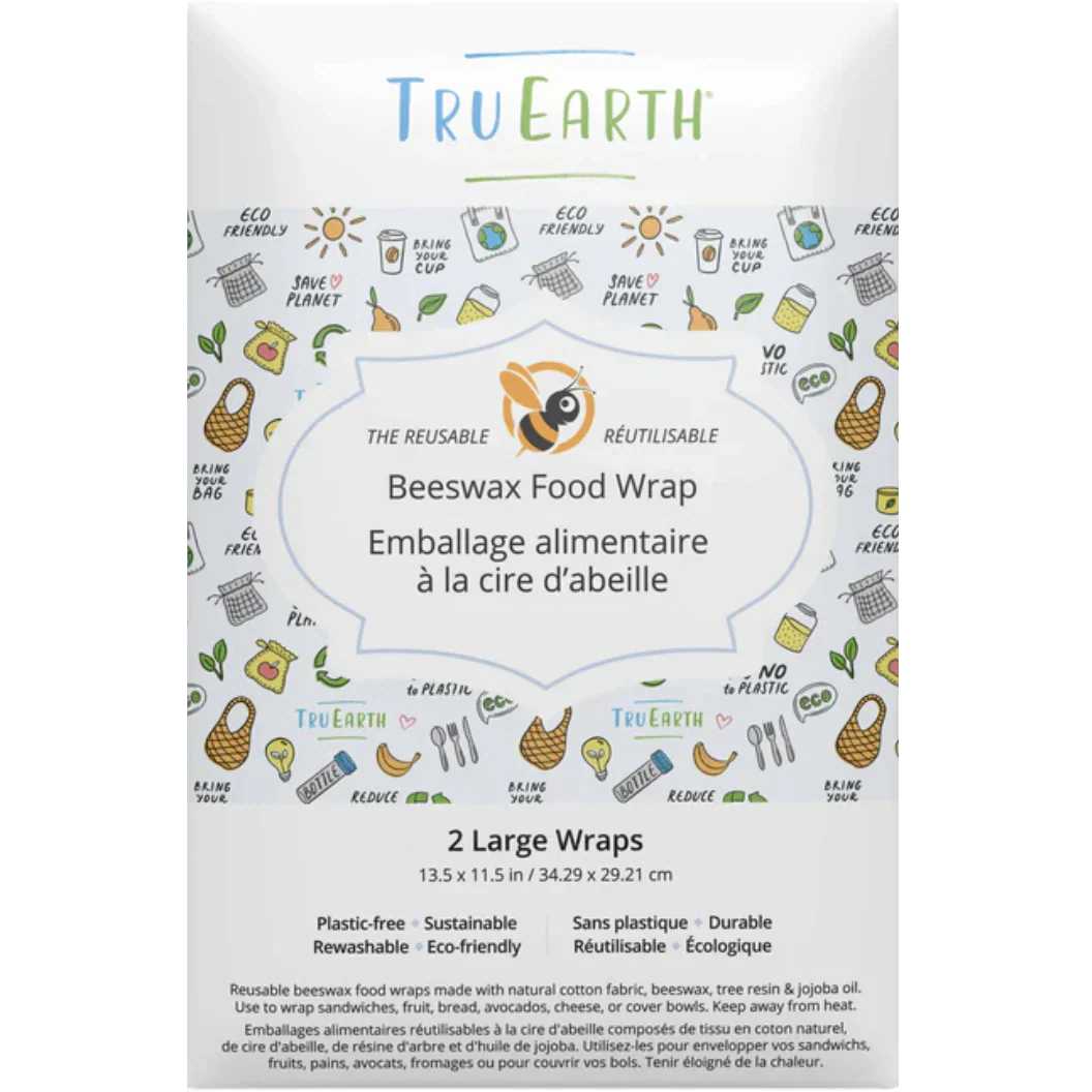 Beeswax Food Wrap Eco Print - 2 Large