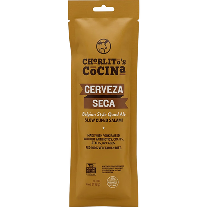 Cerveza Seca Dry Cured Belgian Style Quad Ale Salami