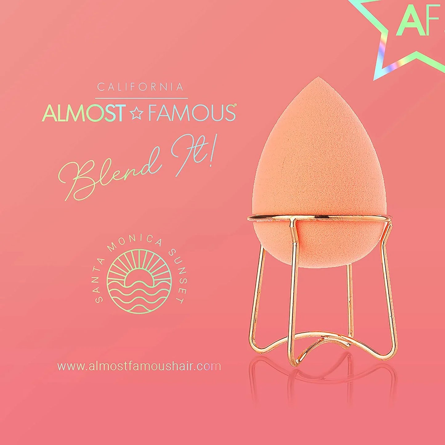 Professional Beauty Blender with Rose Gold Stand - Orange