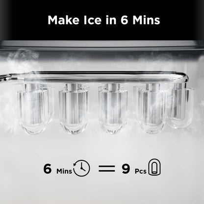 Countertop Bullet Ice Maker with Ice Basket Handle (26 Lbs)