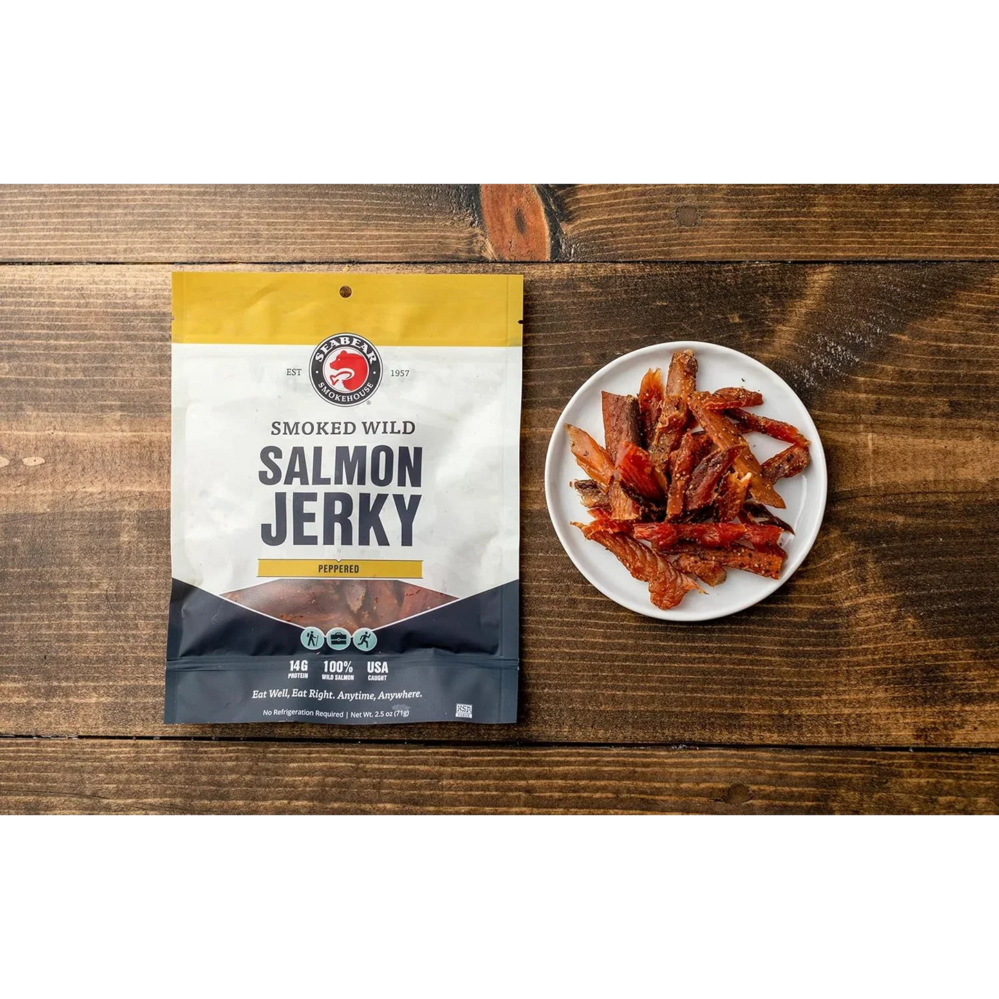 Peppered Smoked Wild Salmon Jerky