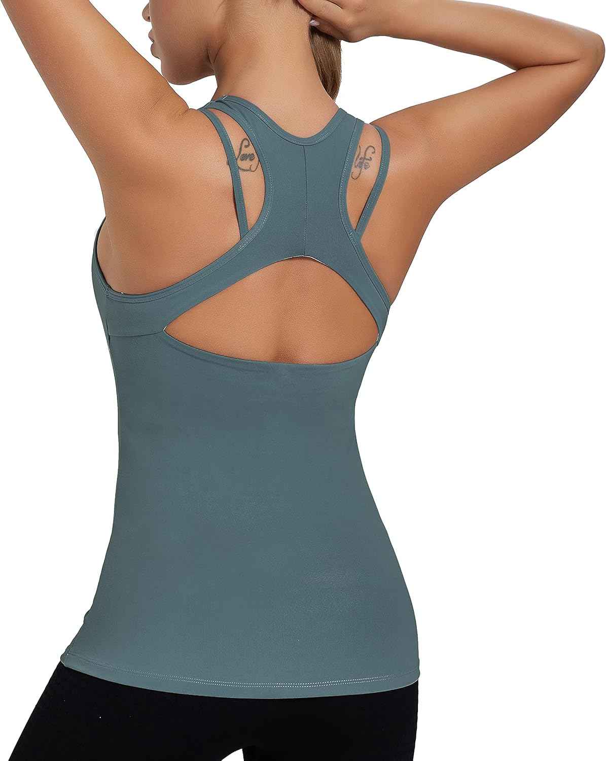 RUNNING GIRL® Sculpt Racerback Tank Top with Built-in Bra