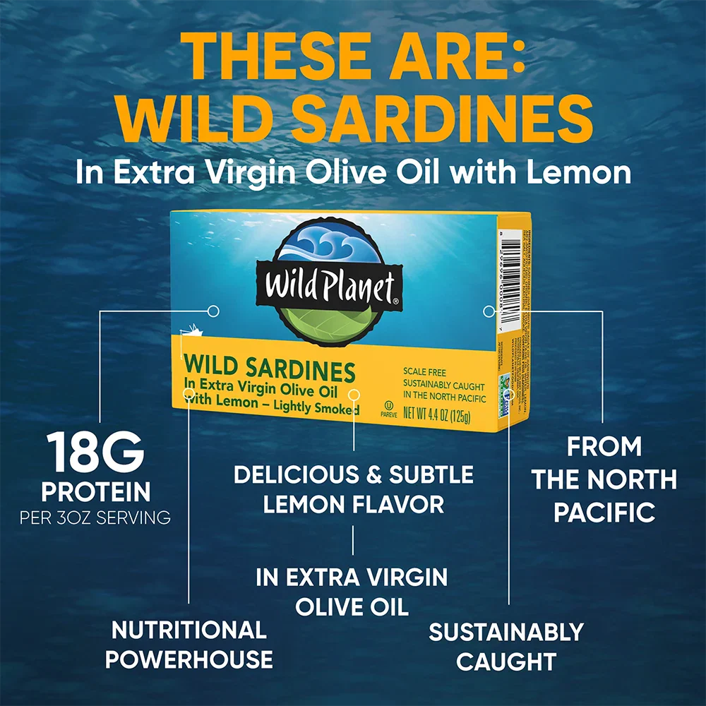 Wild Sardines In Extra Virgin Olive Oil with Lemon