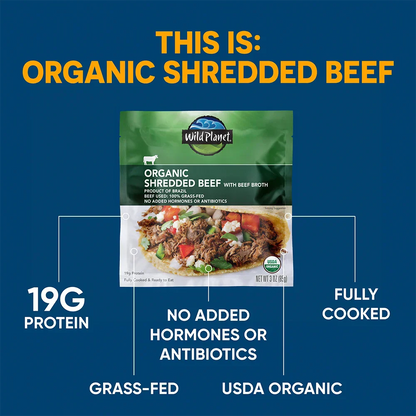 Organic Shredded Beef Single-Serve Pouch