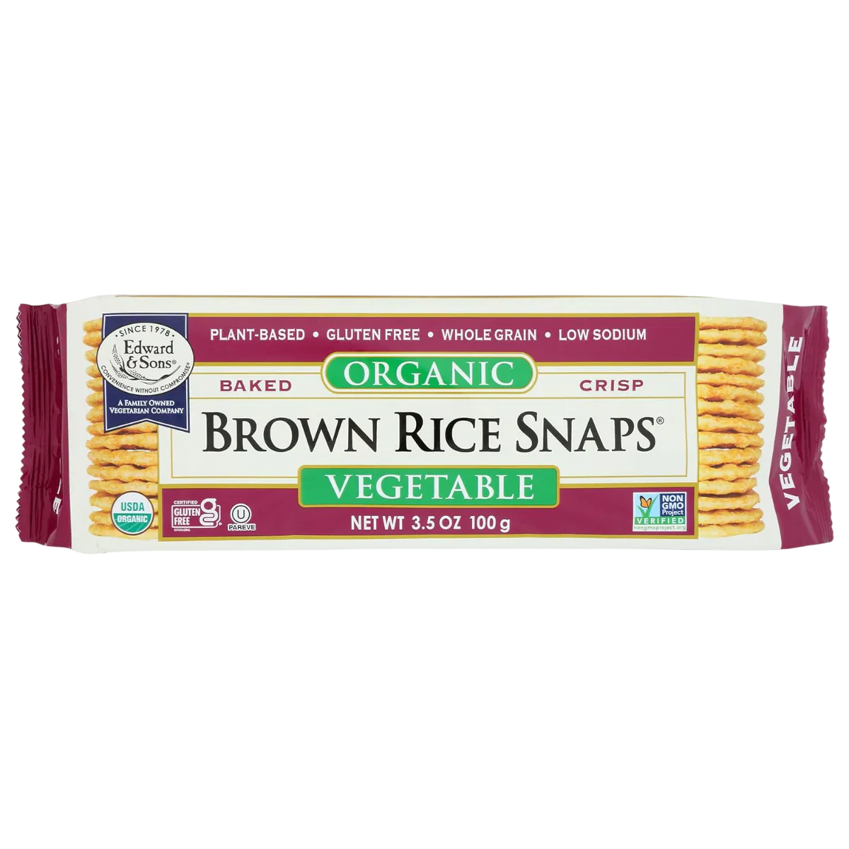 Organic Vegetable Brown Rice Snaps
