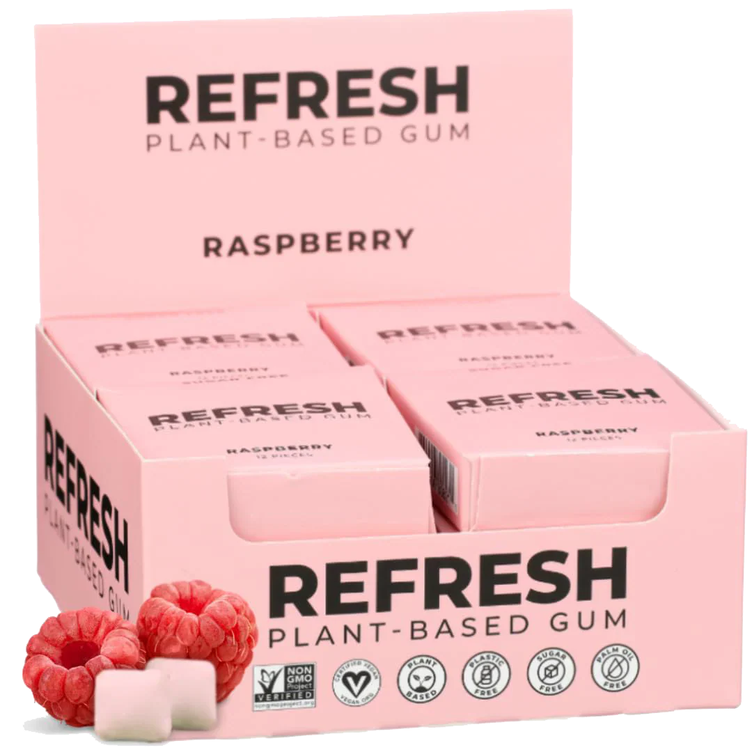 Raspberry Plant Based Gum (12 Pack)