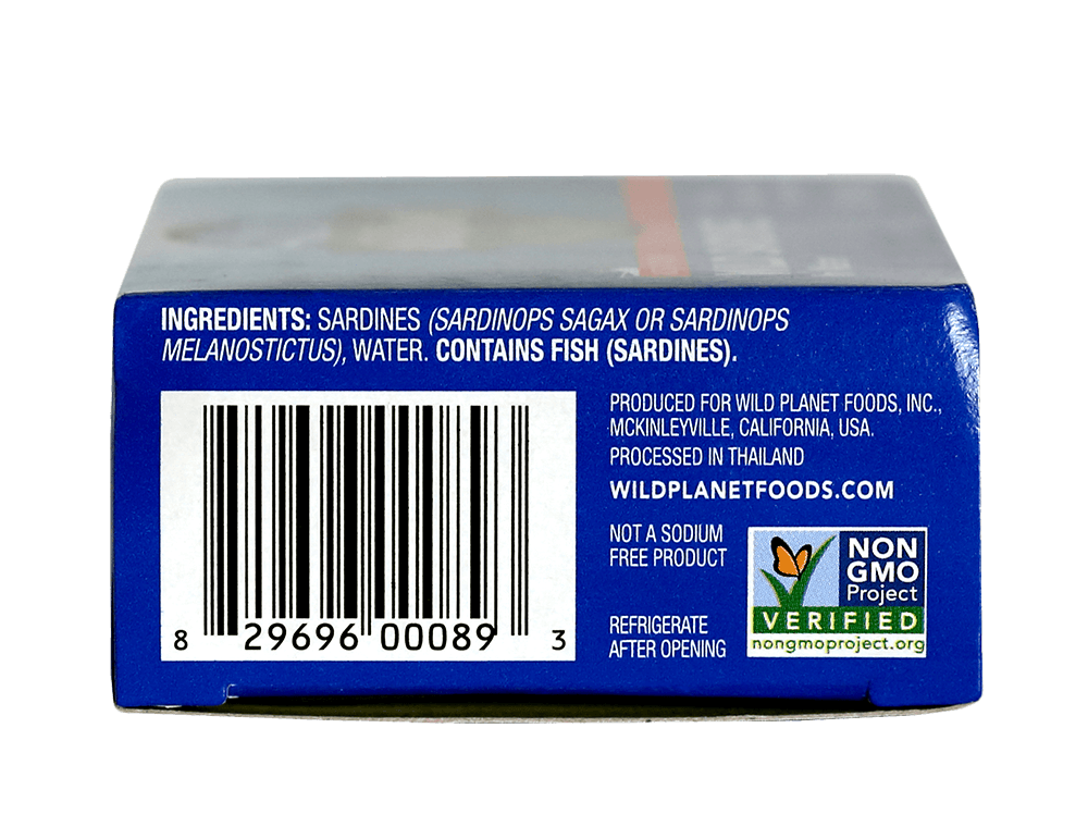 Wild Sardines In Water No Salt Added