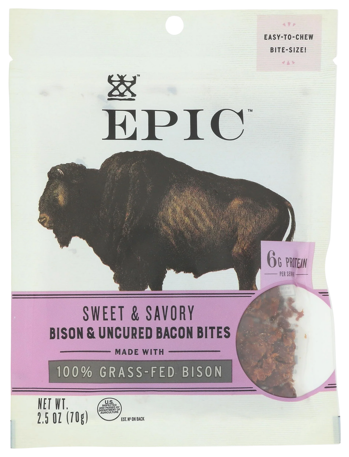 Epic Bison Bacon Chia Jerky Bites