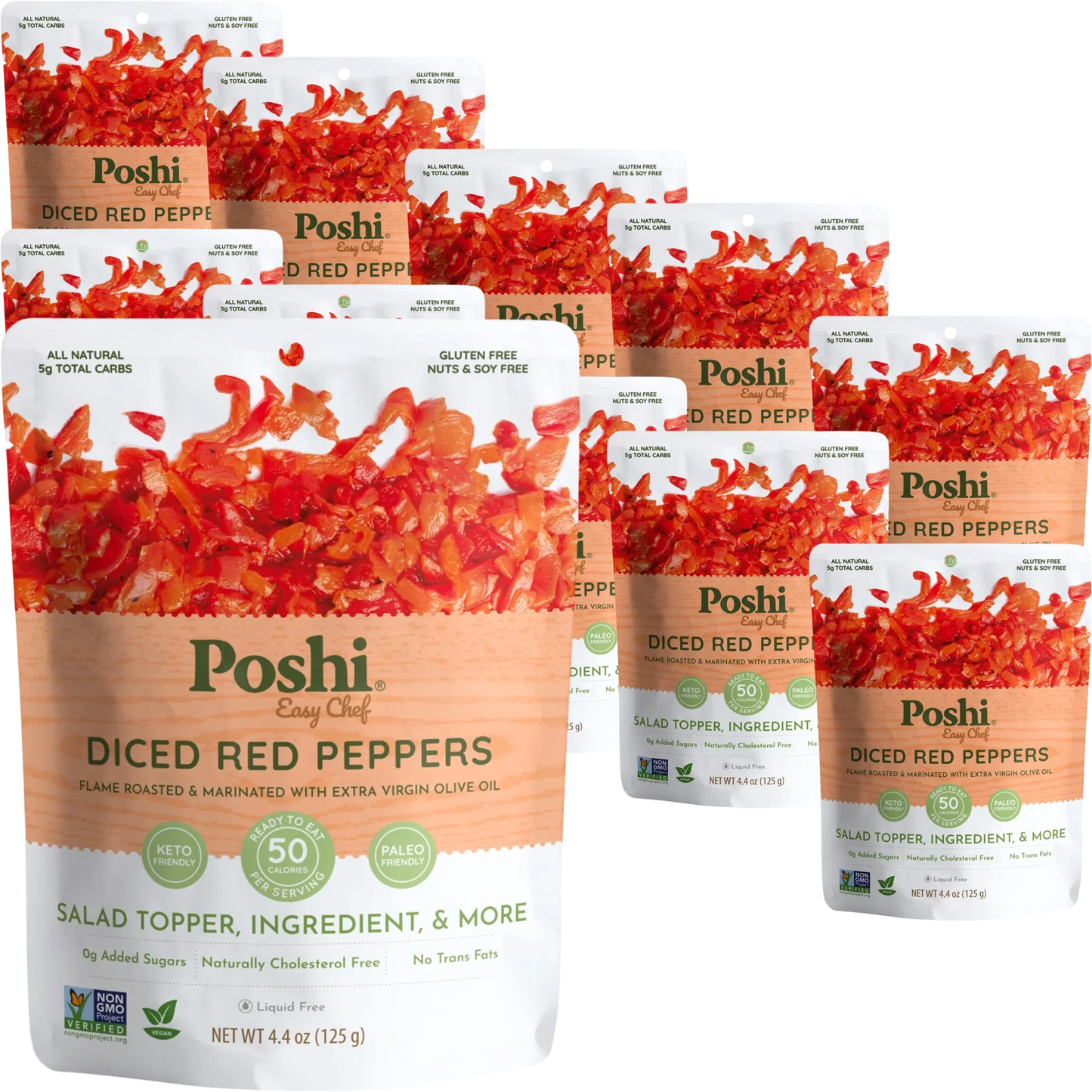 Diced Red Peppers in Extra Virgin Olive Oil (10 Pack)