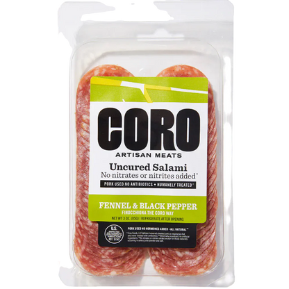 Uncured Fennel & Black Pepper Salami Sliced