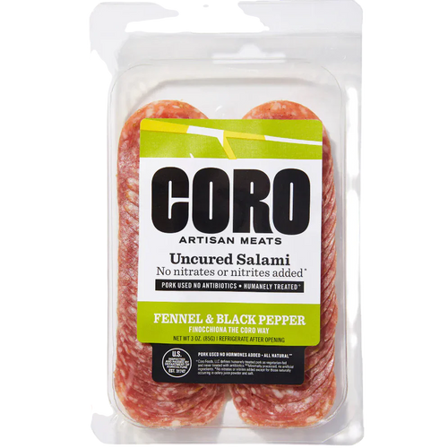 Uncured Fennel & Black Pepper Salami Sliced