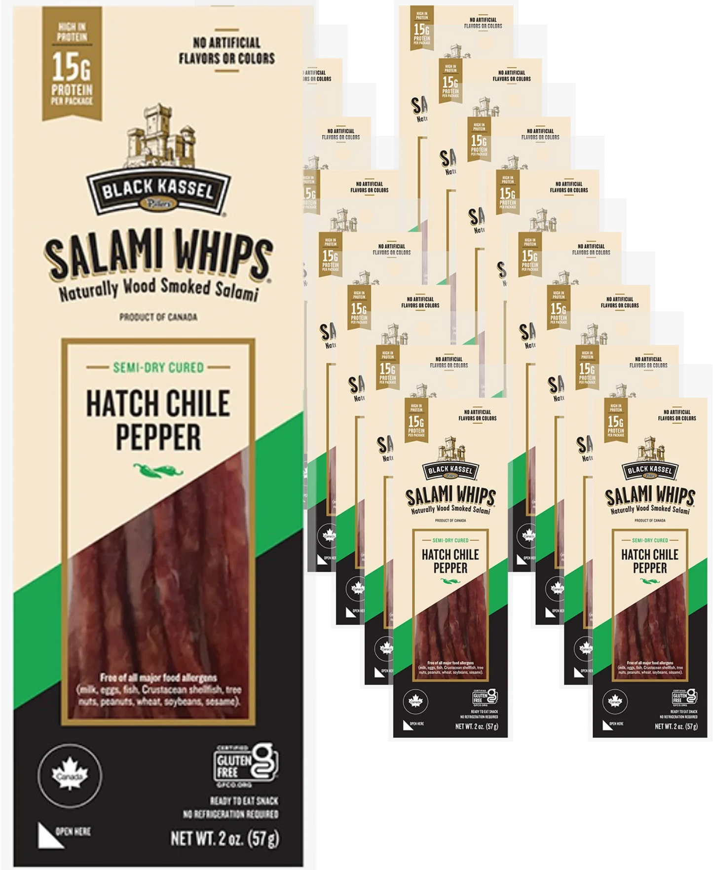 Salami Sticks Hatch Chile Pepper (16 packs)