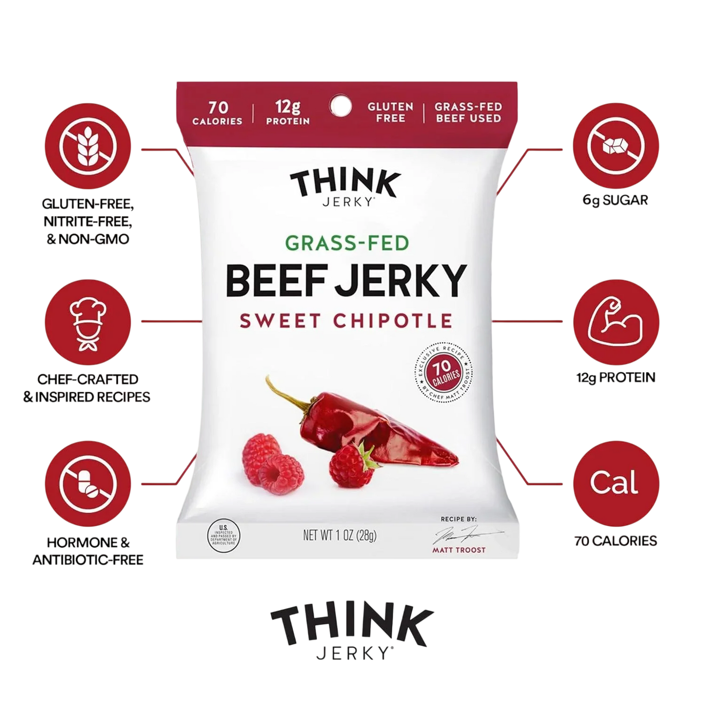 Sweet Chipotle Grass-Fed Beef Jerky (12 CT)