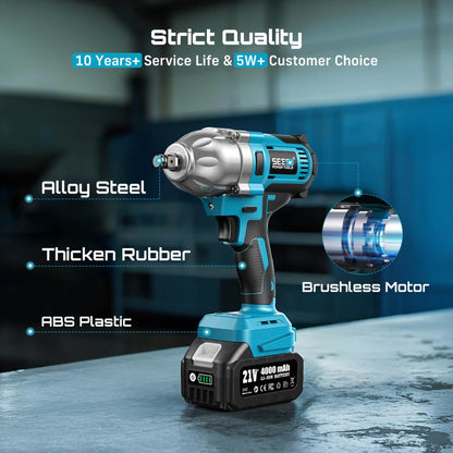 Cordless Impact Wrench 1/2 inch for Car Home SeeSii WH710