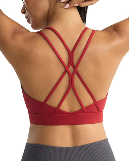 RUNNING GIRL® Sexy Crisscross Yoga Bra | Thin Breathable Strappy Back Sports Bra