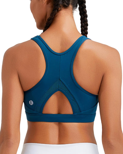 RUNNING GIRL® High-Impact Racerback Sports Bra | Molded Cup High Support Bra for Women