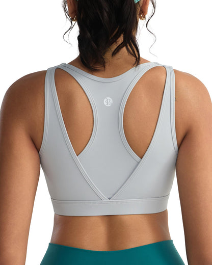 RUNNING GIRL® High-Support Racerback Tank Style Sports Bra | Fixed Molded Cups