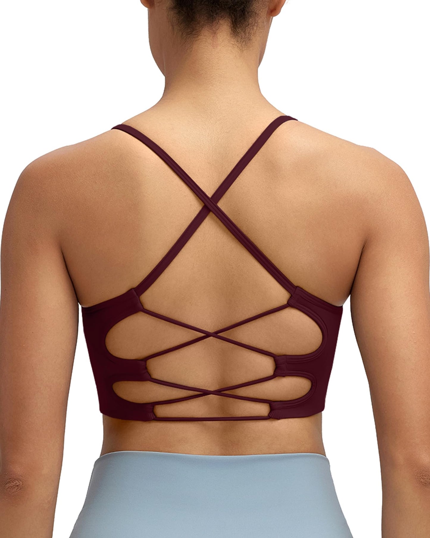 RUNNING GIRL® Sexy Criss-Cross Back Yoga Bra | Seamless Medium-Support Sports Bra