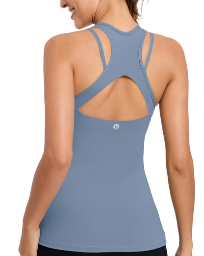 RUNNING GIRL® Sculpt Racerback Tank Top with Built-in Bra