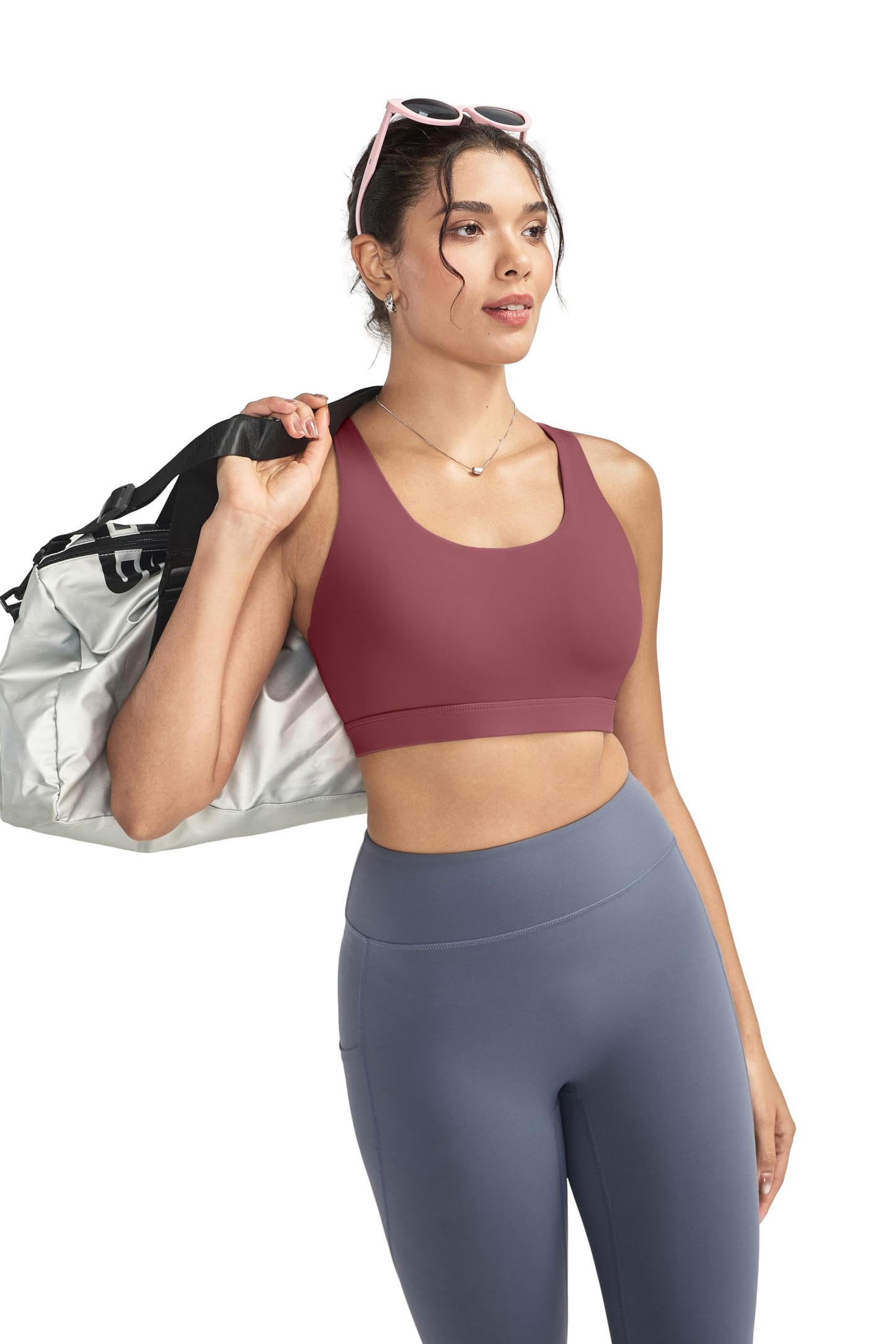RUNNING GIRL® Sexy Criss-Cross Back Sports Bra | Medium-Support Yoga Bra with Removable Pads