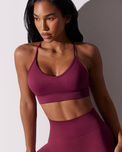 RUNNING GIRL® Sexy Criss-Cross Back Yoga Bra | Seamless Medium-Support Sports Bra