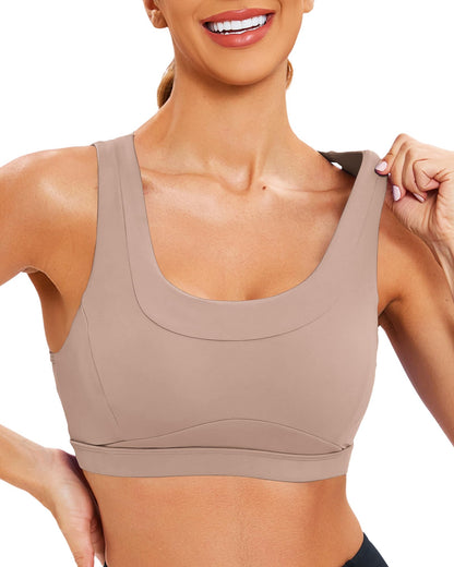 RUNNING GIRL® High-Support Racerback Tank Style Sports Bra | Fixed Molded Cups