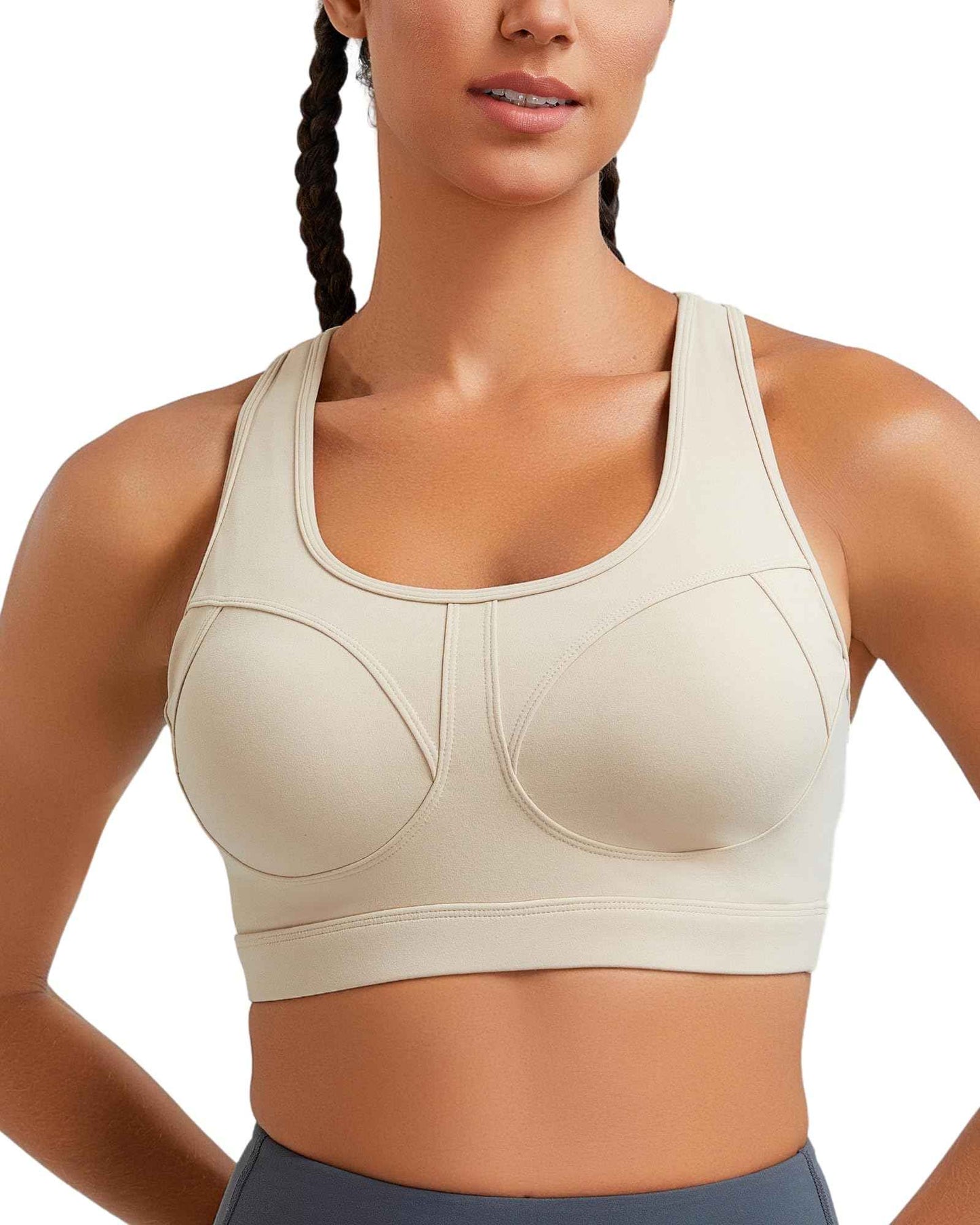 RUNNING GIRL® High-Impact Racerback Sports Bra | Molded Cup High Support Bra for Women