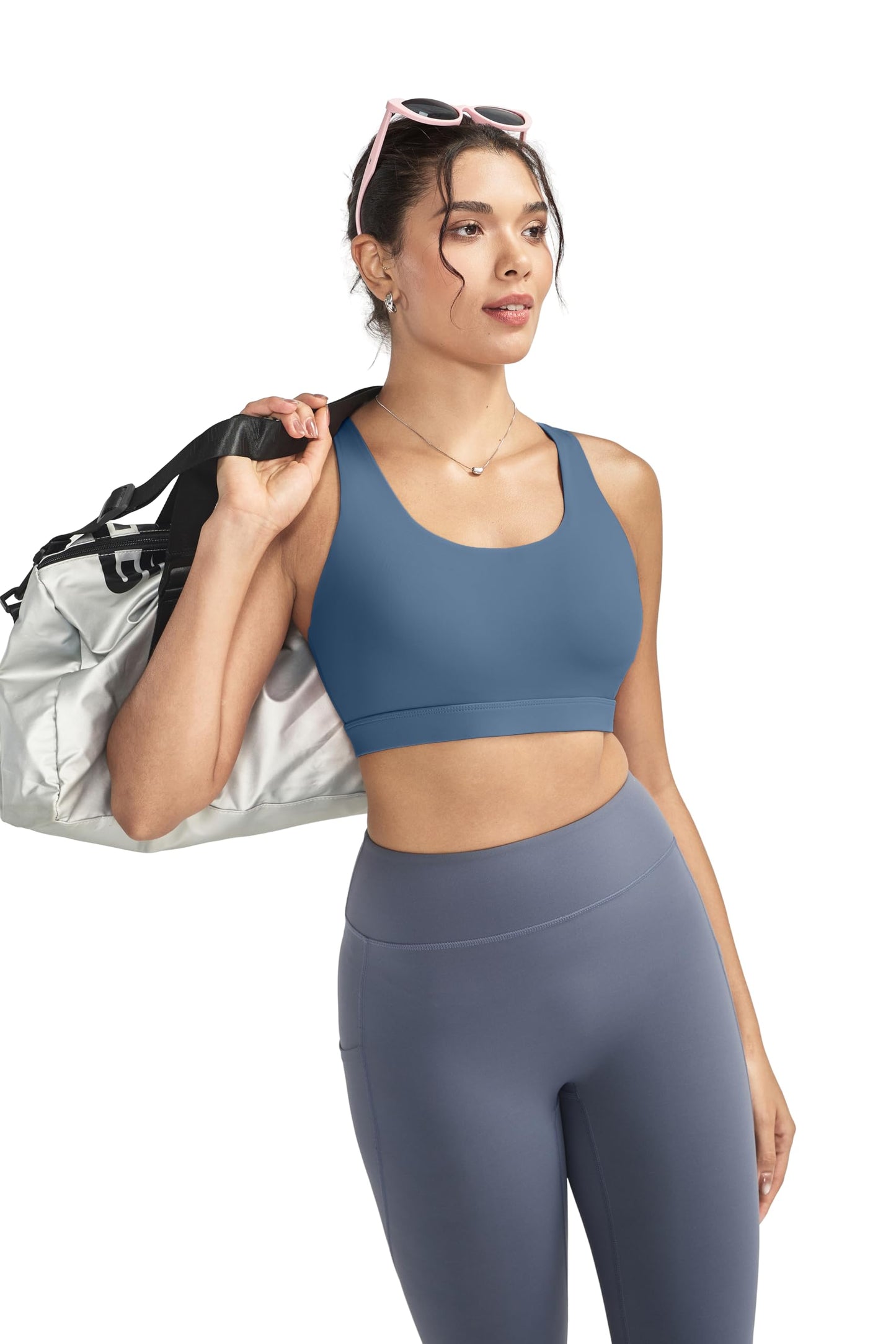 RUNNING GIRL® Medium-Support Strappy Sports Bra | Removable Cups & Wide Straps for Yoga Gym