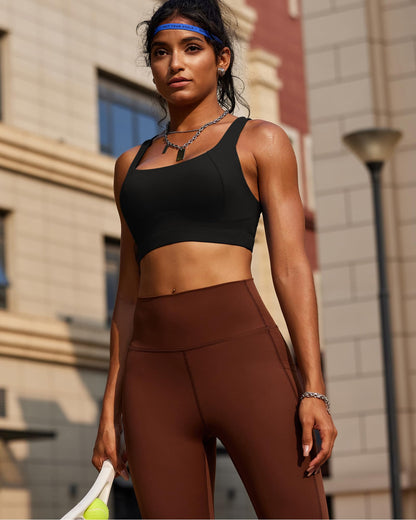 RUNNING GIRL® High-Impact Racerback Sports Bra | Fixed Molded Cups for Larger Busts