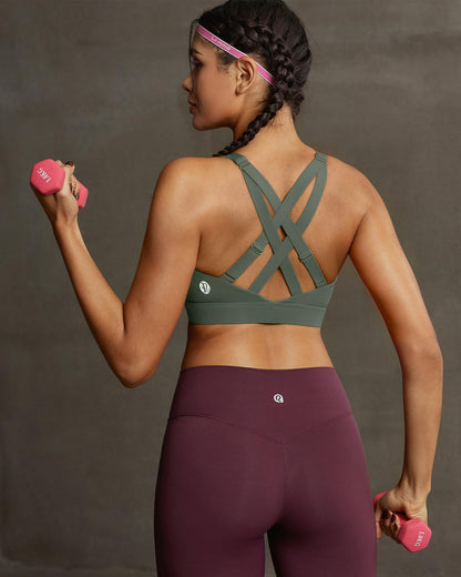 RUNNING GIRL® High-Impact Racerback Tank Sports Bra | Adjustable Straps & Fixed Cups
