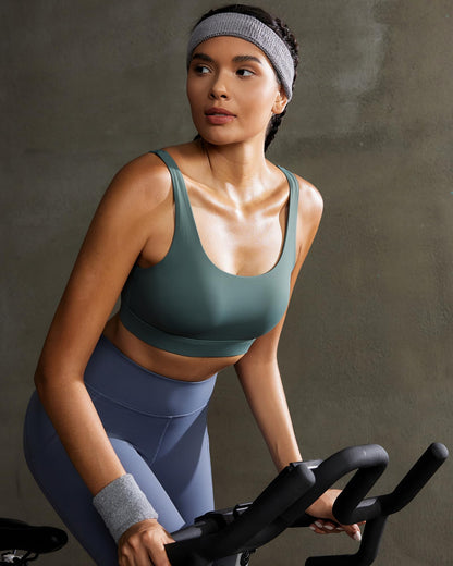 RUNNING GIRL® Medium-High Support Crisscross Back Molded Cup Sports Bra