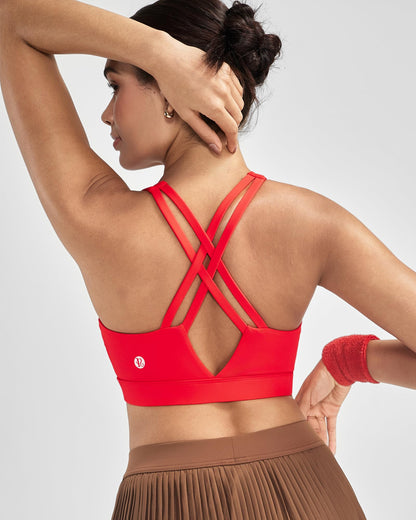 RUNNING GIRL® Medium-High Support Crisscross Back 2-1 Versatile Sports Bra