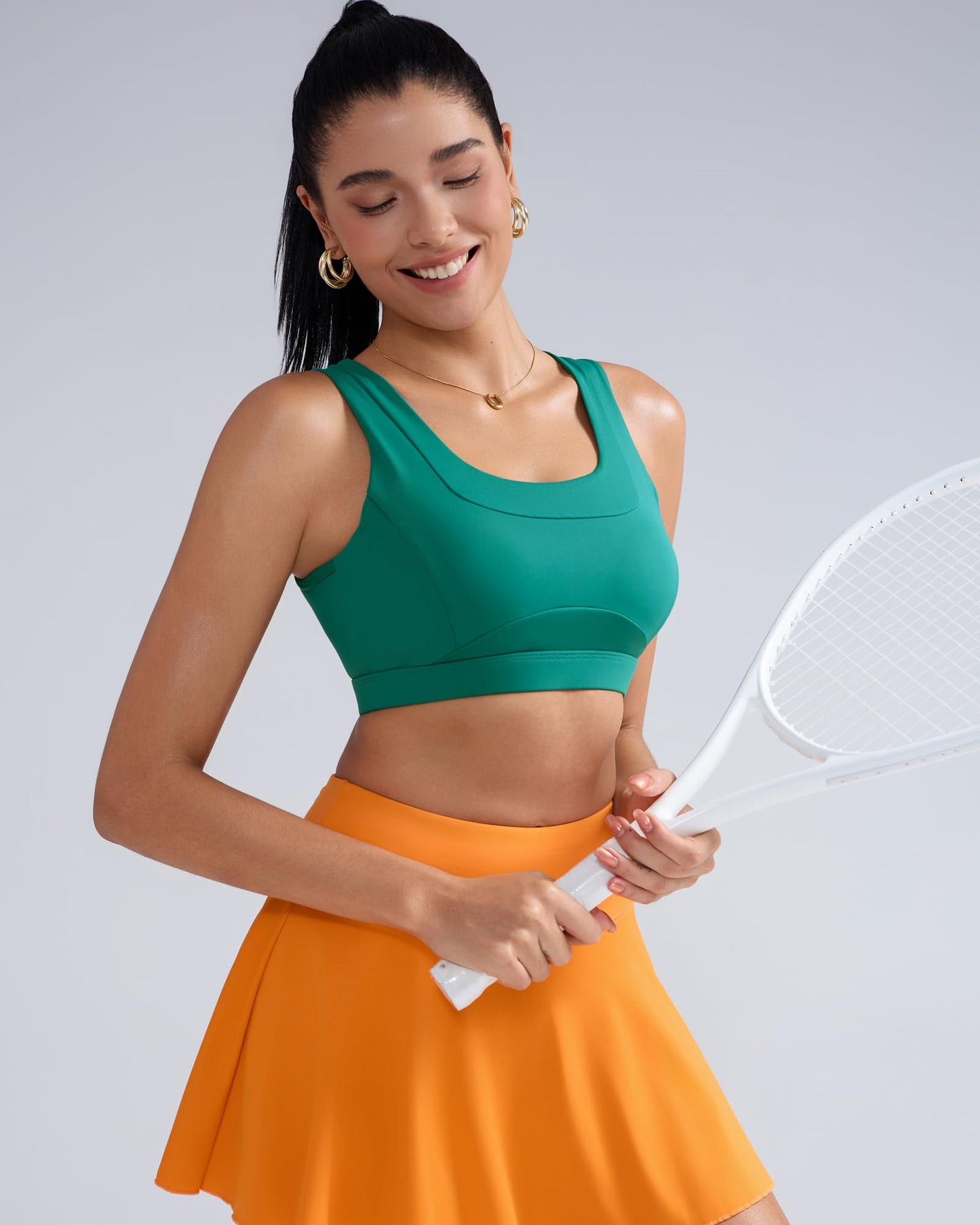 RUNNING GIRL® High-Support Racerback Tank Style Sports Bra | Fixed Molded Cups