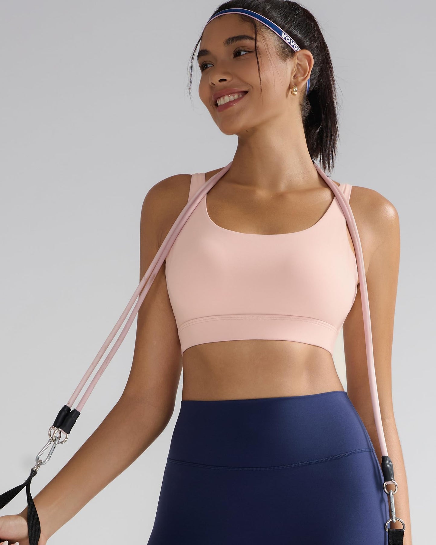 RUNNING GIRL® Medium-High Support Crisscross Back Molded Cup Sports Bra