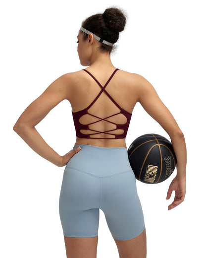 RUNNING GIRL® Sexy Criss-Cross Back Yoga Bra | Seamless Medium-Support Sports Bra
