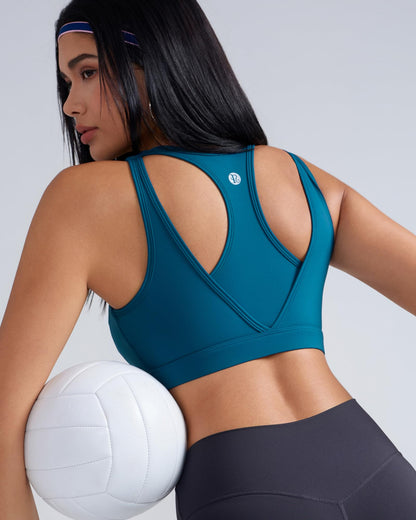 RUNNING GIRL® High-Support Racerback Tank Style Sports Bra | Fixed Molded Cups